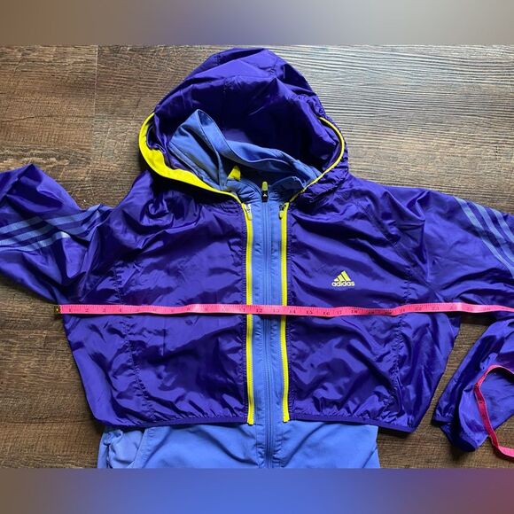 ADIDAS Supernova Hooded Windbreaker running jacket 2 pcs purple womens sz XL EUC - Picture 10 of 13